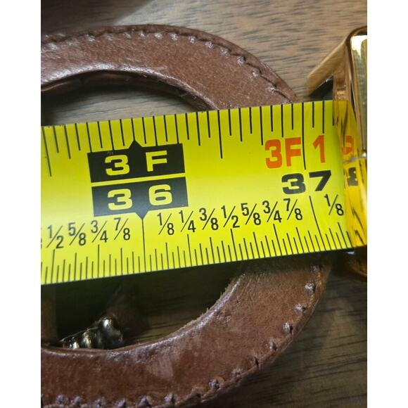 Leather Weaved Ladies Brown Genuine Made In India Belt Size Medium - Picture 4 of 7